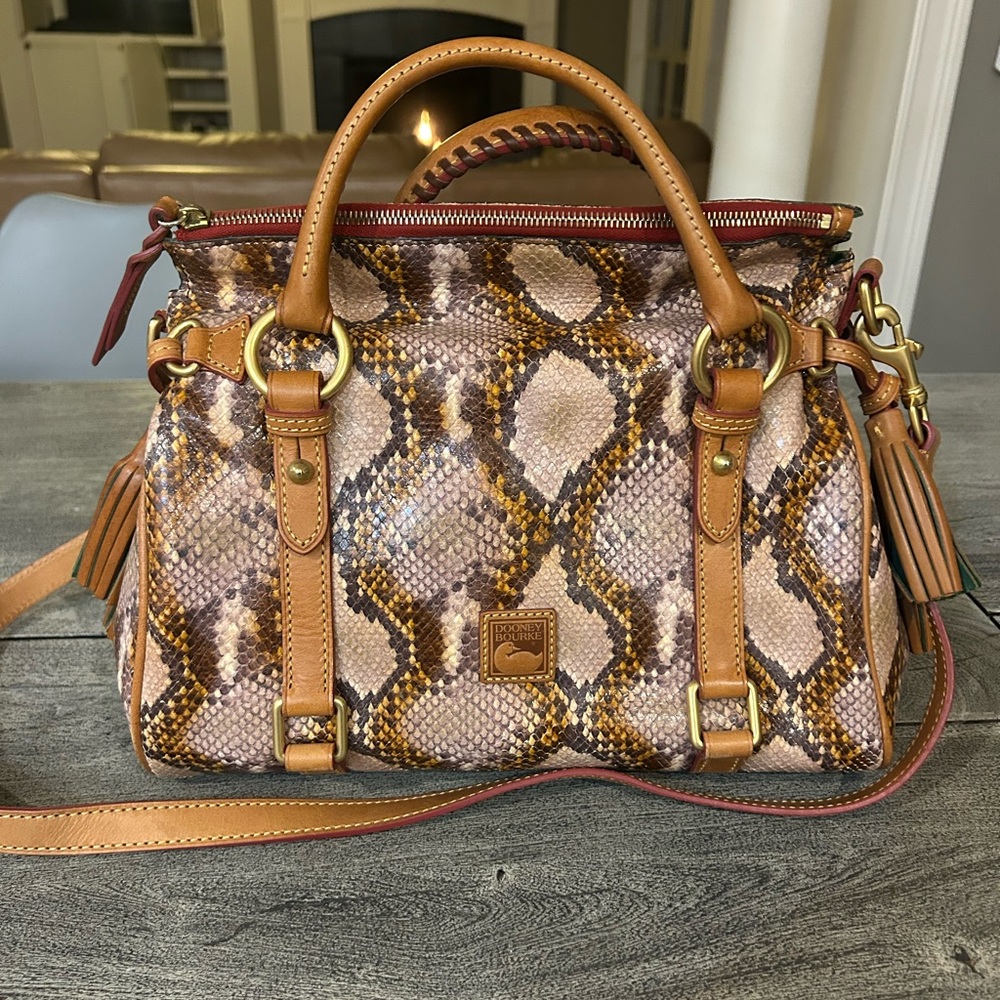Dooney & Bourke Brown Florentine Python Snake Pri… - image 2